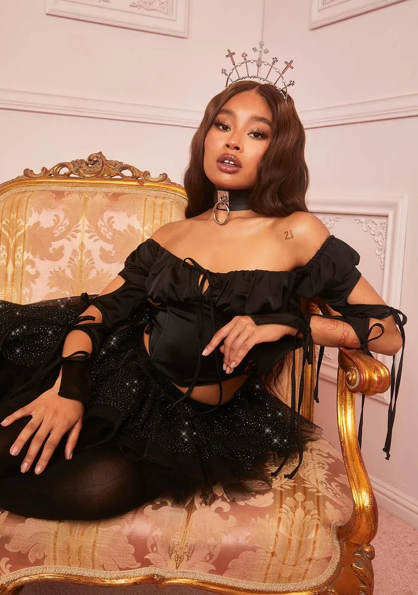 Midnight Rendezvous Off The Shoulder Top sold by Dolls Kill product image thumbnail 2