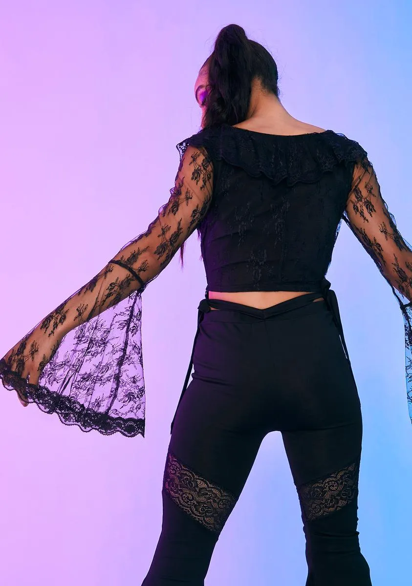 Mystical Romantic Floral Lace Ruffle Top sold by Dolls Kill product image thumbnail 4