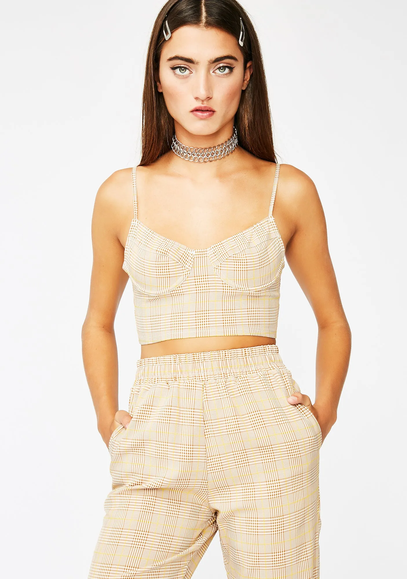 Wish Ya Would Plaid Set sold by Dolls Kill