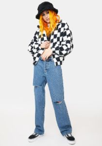 Slick Next Move Sherpa Checkered Jacket sold by Dolls Kill