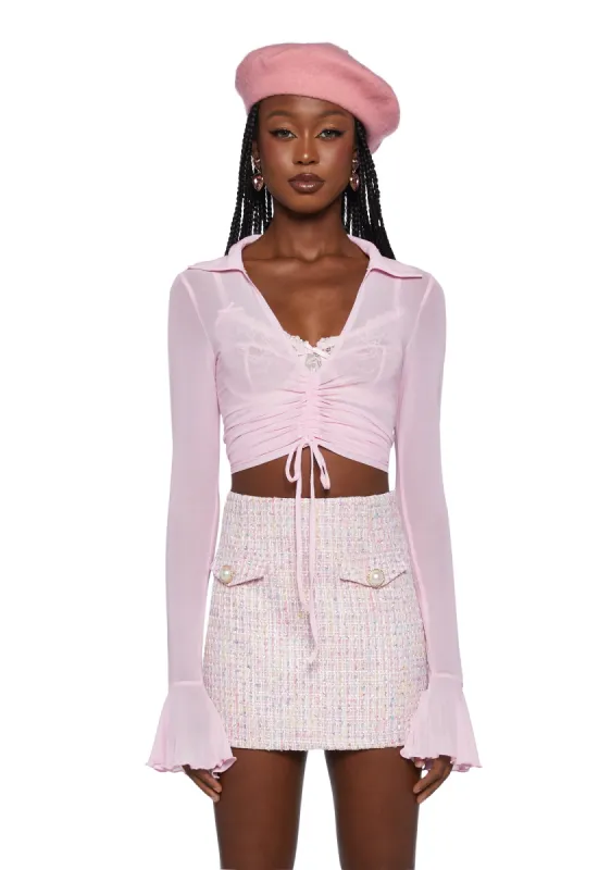 Ascend Your Throne Crop Top - Pink sold by Dolls Kill