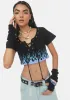 Alley Oop Lace Up Crop Tee sold by Dolls Kill