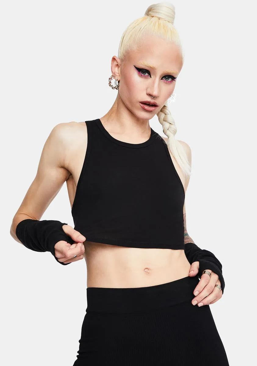Own Good High Neck Racerback Crop Tank sold by Dolls Kill
