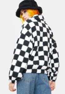 Slick Next Move Sherpa Checkered Jacket sold by Dolls Kill