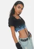 Alley Oop Lace Up Crop Tee sold by Dolls Kill