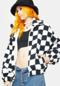 Slick Next Move Sherpa Checkered Jacket sold by Dolls Kill
