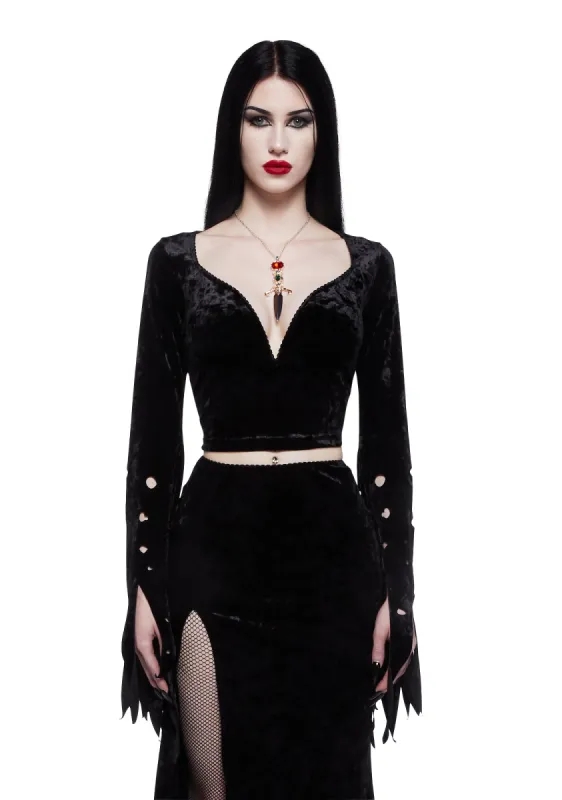 Mistress Of The Dark Long Sleeve Top sold by Dolls Kill