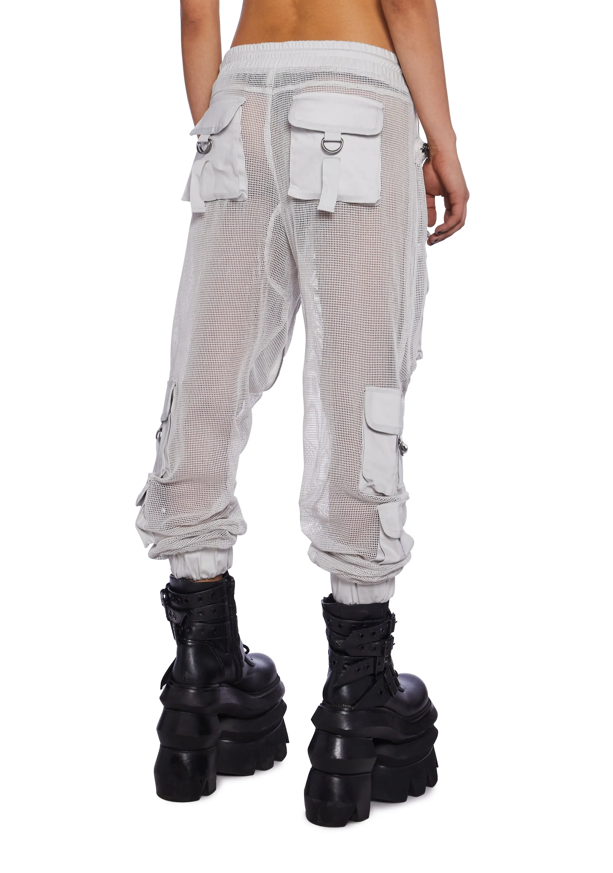 Complex Nights Fishnet Cargo Pants - Gray sold by Dolls Kill product image thumbnail 4