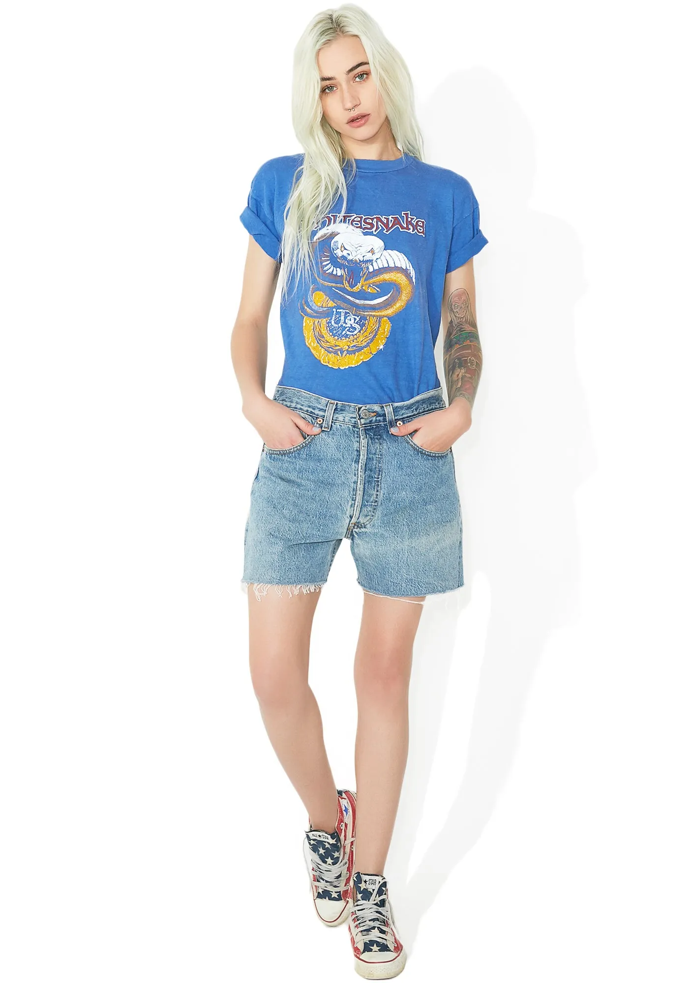 Vintage Levi Cut Off Denim Shorts sold by Dolls Kill product image thumbnail 2