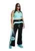 Plus Catching Flights Track Pants - Blue/Black sold by Dolls Kill