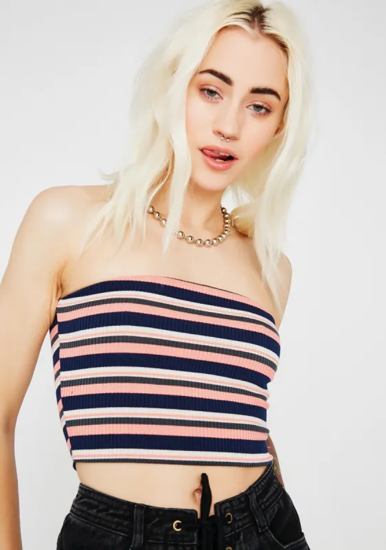 Ain't No Goodie Stripe Tube Top sold by Dolls Kill