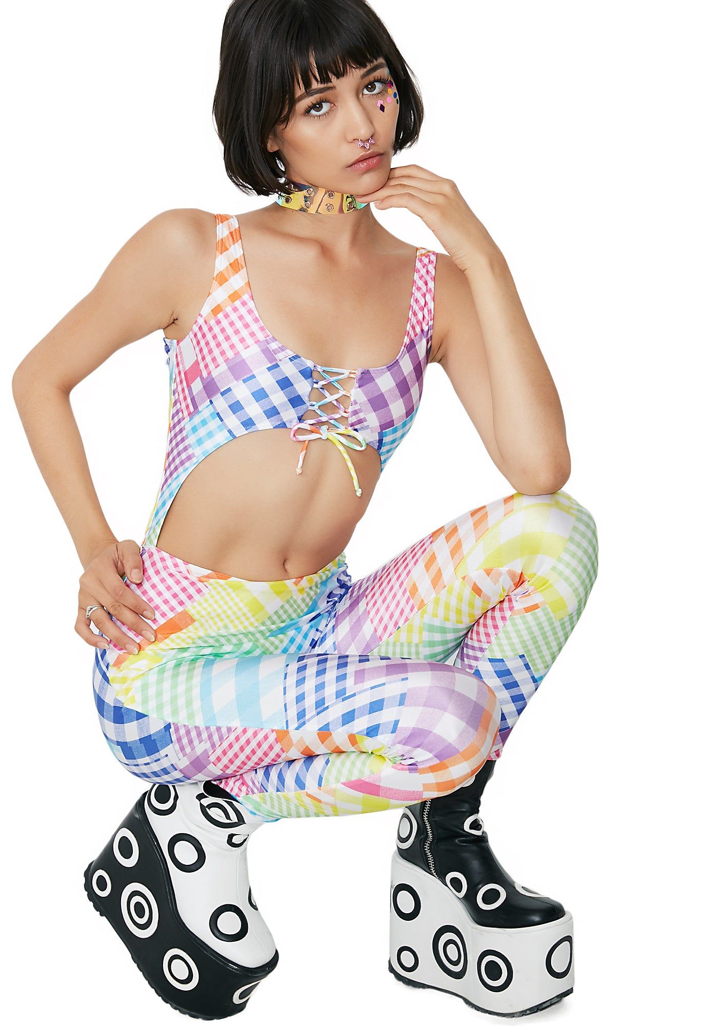 Cut-Out Printed Catsuit sold by Dolls Kill product image thumbnail 3