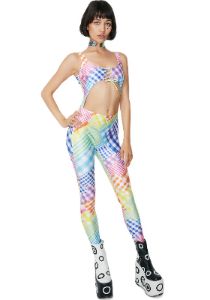 Cut-Out Printed Catsuit sold by Dolls Kill