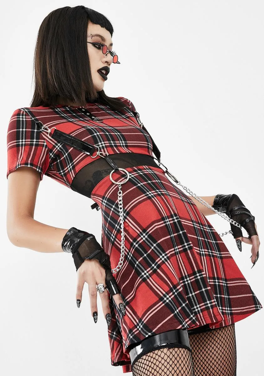 Plaid Mini Dress With Chains sold by Dolls Kill product image thumbnail 2
