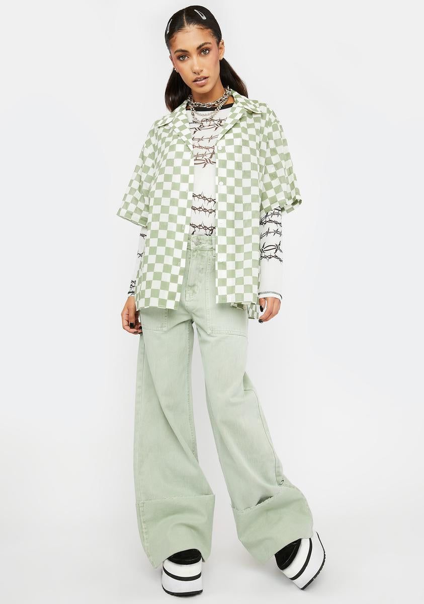 Checkered Slouch Shirt sold by Dolls Kill product image thumbnail 3