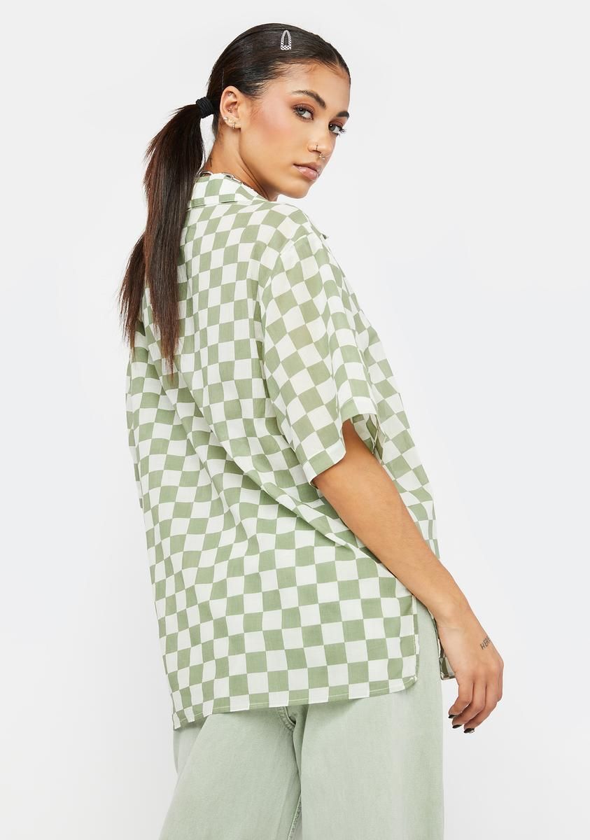 Checkered Slouch Shirt sold by Dolls Kill product image thumbnail 4