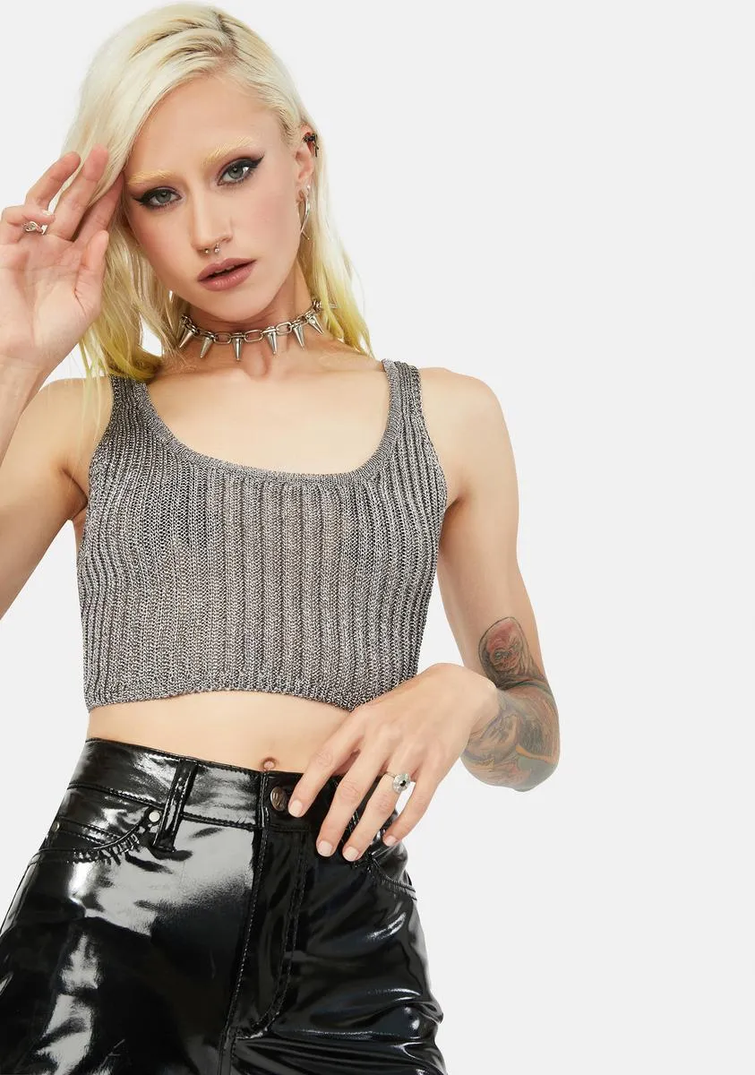Flash Forward Knit Crop Top sold by Dolls Kill