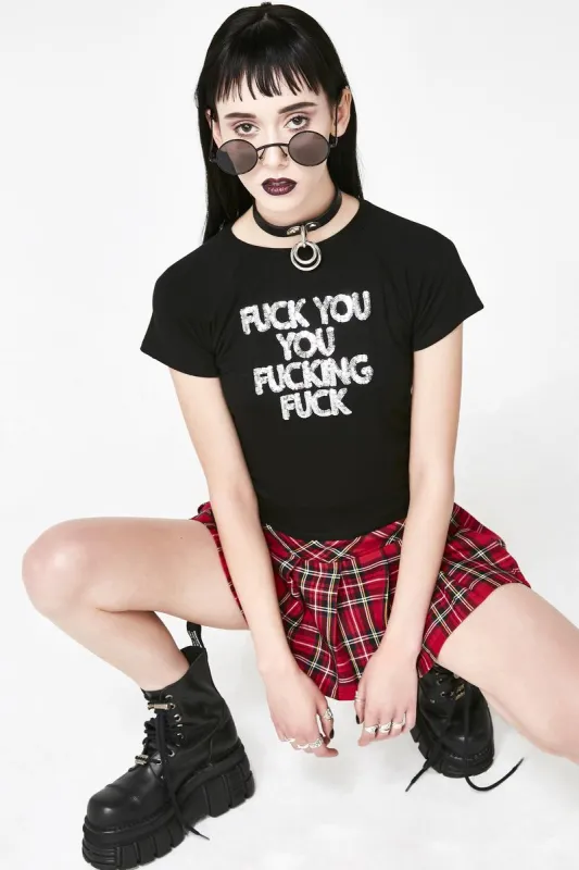 FU Cropped Tee made by Dolls Kill