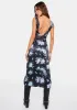 Satin Floral Slip Dress sold by Dolls Kill
