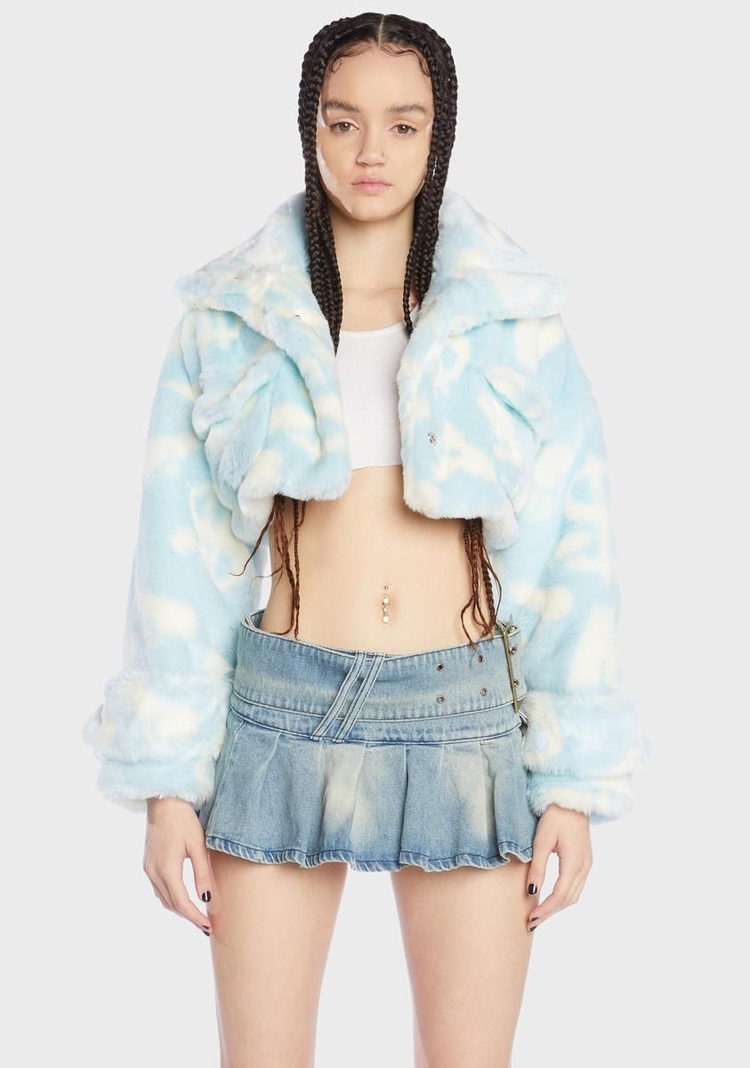 Dick Dollar Faux Fur Crop Jacket sold by Dolls Kill