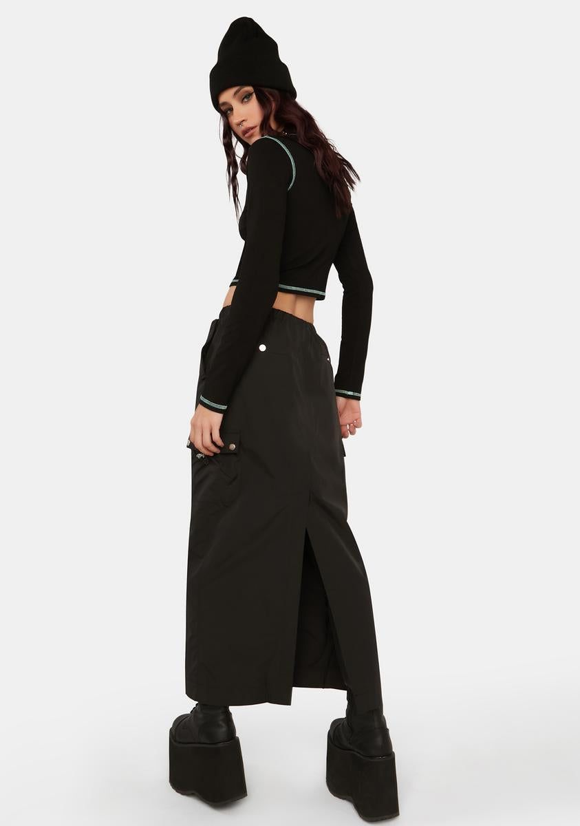 Shadow Gone Backpacking Maxi Skirt sold by Dolls Kill product image thumbnail 4