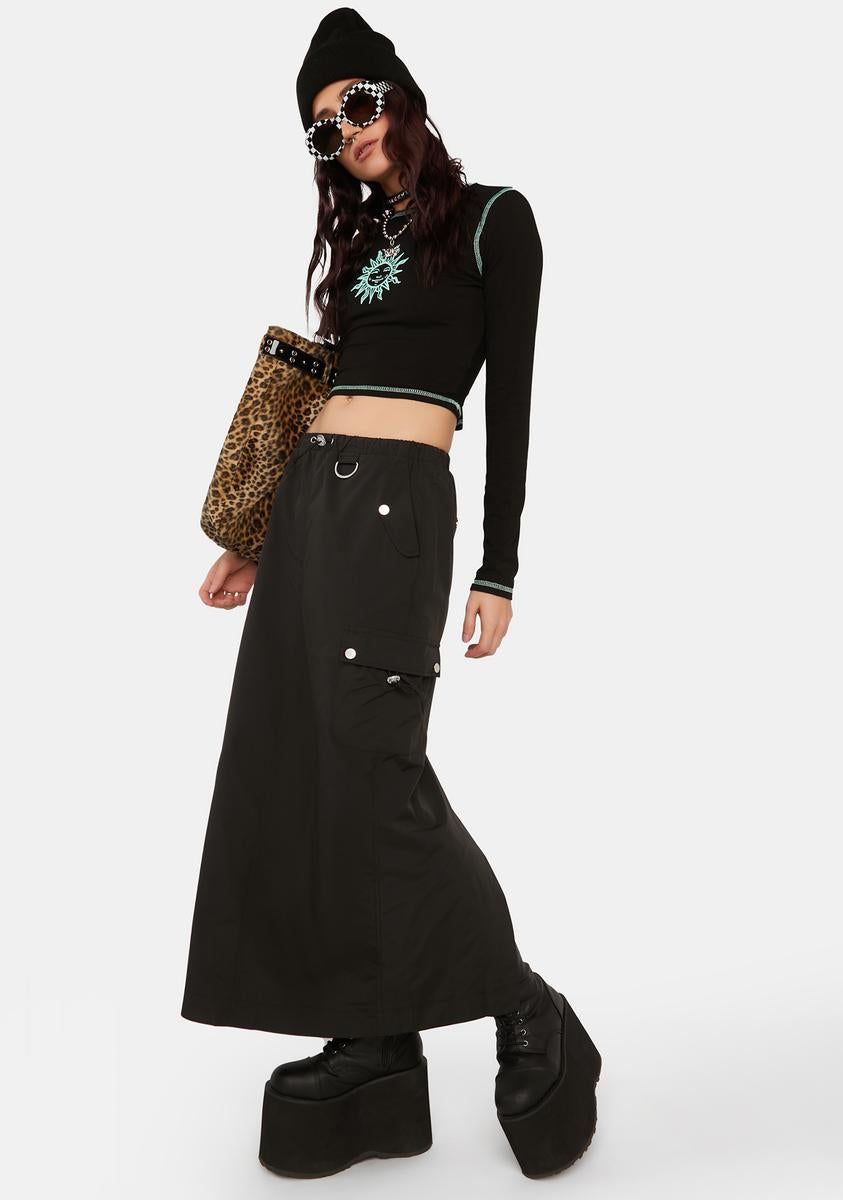 Shadow Gone Backpacking Maxi Skirt sold by Dolls Kill product image thumbnail 2