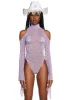 Transcendent Spectre Sequin Bodysuit - Light Purple sold by Dolls Kill