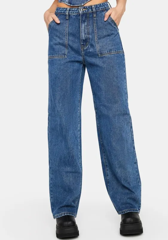 High Rise Baggy Jeans sold by Dolls Kill