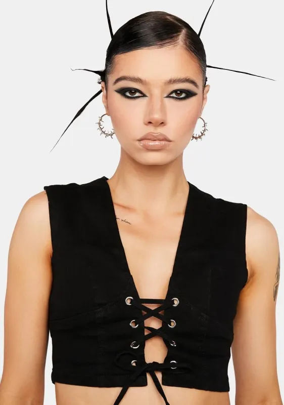 Front Tie Corset Top sold by Dolls Kill