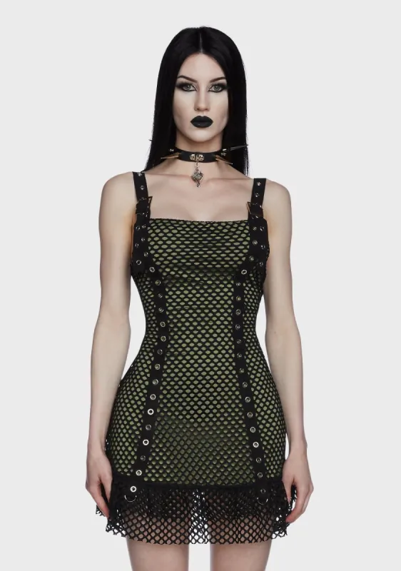 Flirt Advance Fishnet Dress sold by Dolls Kill