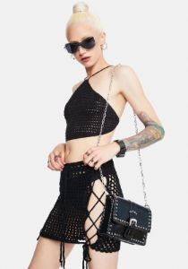 Stand Too Close Crochet Halter Top sold by Dolls Kill
