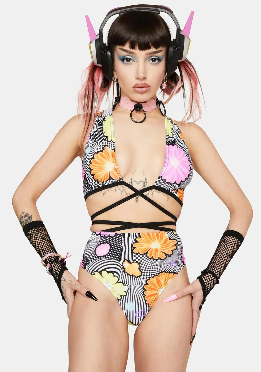 Circuit Daisy Glitz High Waist Bottoms sold by Dolls Kill product image thumbnail 2