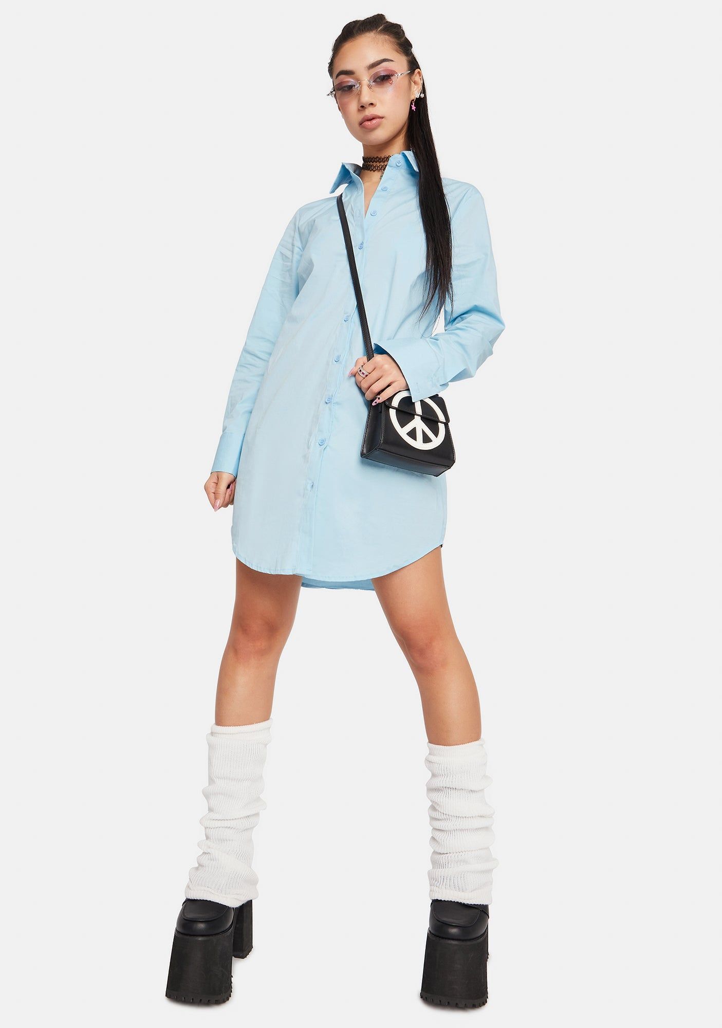 Balanced Vanity Button Down Shirt Dress sold by Dolls Kill product image thumbnail 4