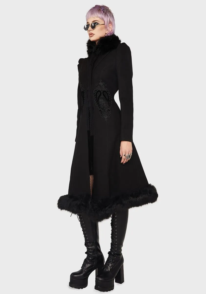 Gothic Gorgeous Faux Wool Coat sold by Dolls Kill product image thumbnail 3