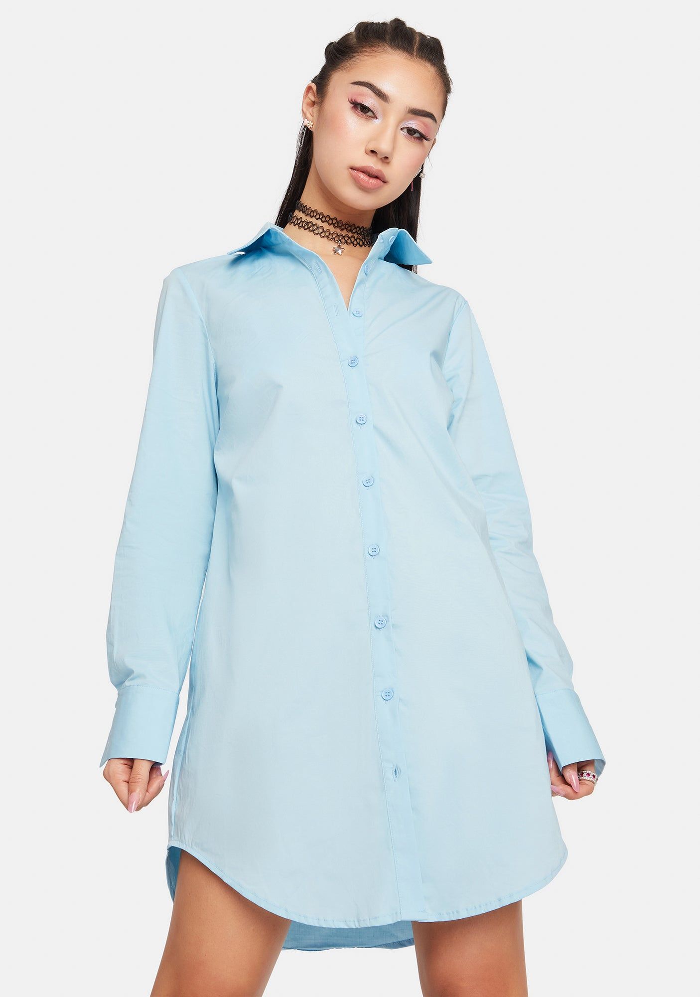 Balanced Vanity Button Down Shirt Dress sold by Dolls Kill