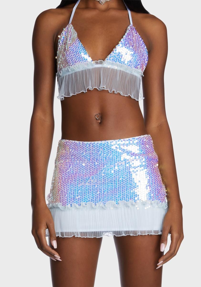 Ring It In Sequin Skirt Set sold by Dolls Kill product image thumbnail 2