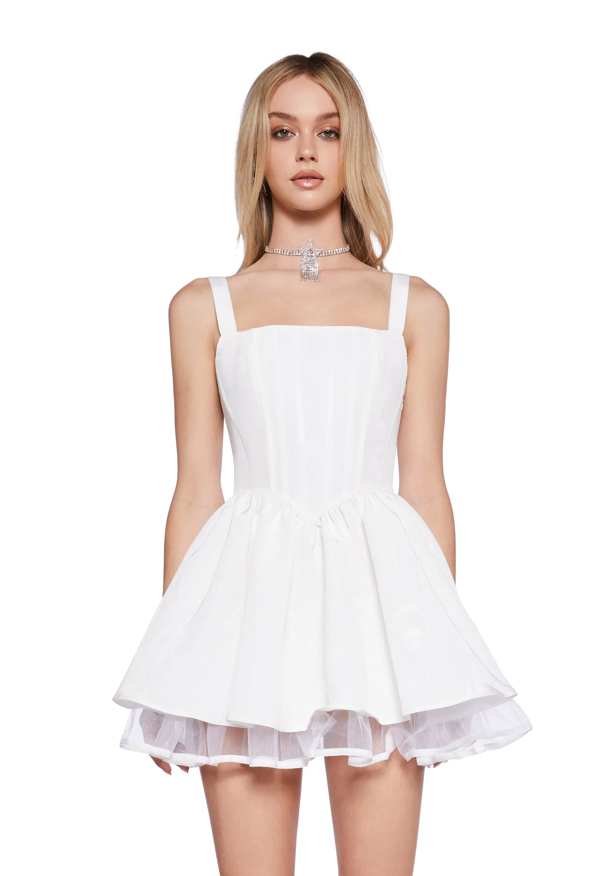 Magic Moves Corset Dress - White sold by Dolls Kill