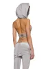 Tempo Hooded Crop Halter Top - Light Gray sold by Dolls Kill