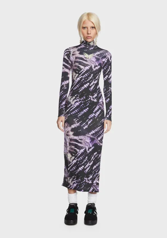 Tie Dye Butterfly Midi Dress sold by Dolls Kill