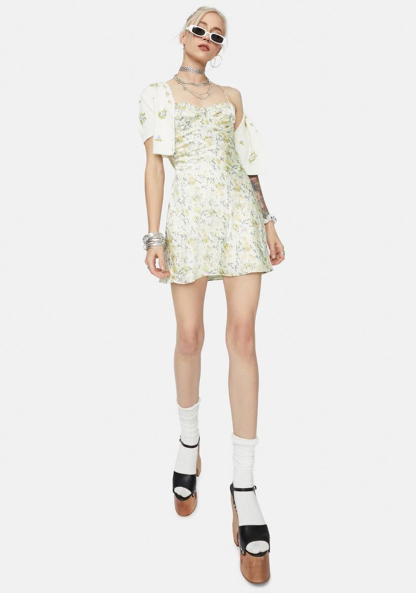 Freaky Fridays Satin Floral Mini Dress sold by Dolls Kill product image thumbnail 3