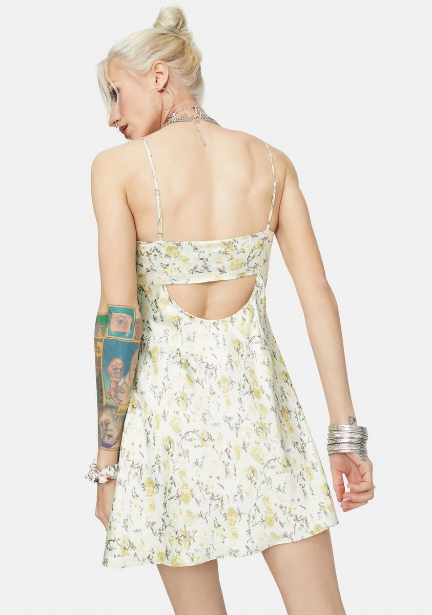 Freaky Fridays Satin Floral Mini Dress sold by Dolls Kill product image thumbnail 4