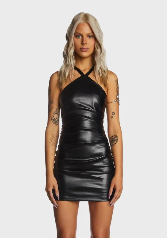 Loaded Luxury Vegan Leather Dress sold by Dolls Kill