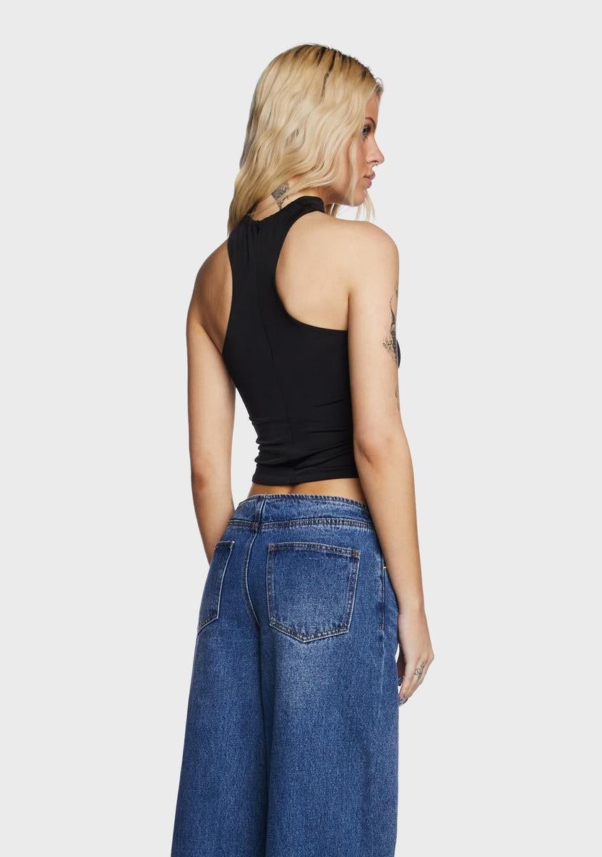 Paloma Drawstring Choker Top - Black sold by Dolls Kill product image thumbnail 4