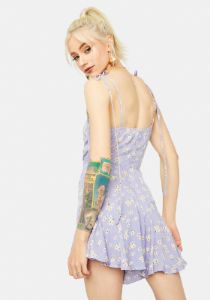 Gem Gotta Lotta Likes Spaghetti Strap Floral Romper sold by Dolls Kill