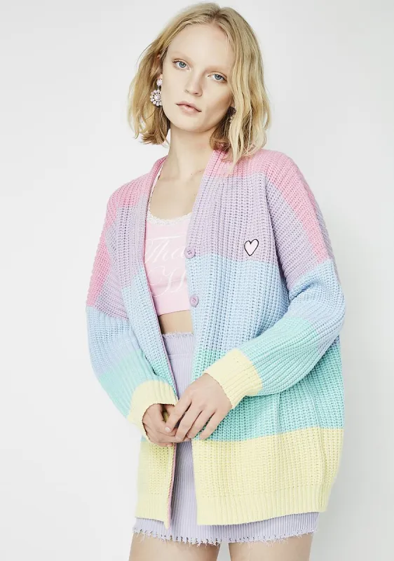 Pastel Rainbow Cardigan sold by Dolls Kill