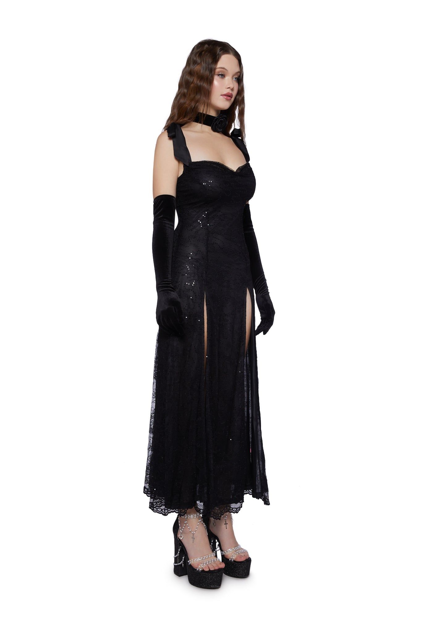 High Rise Allure Maxi Dress - Black sold by Dolls Kill product image thumbnail 3