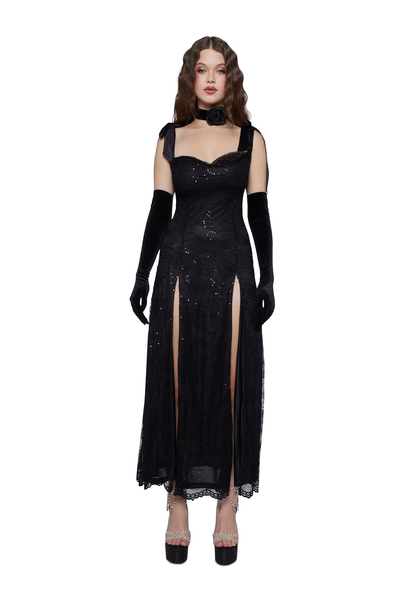 High Rise Allure Maxi Dress - Black sold by Dolls Kill