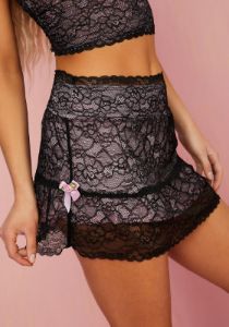 Portrait Mode Lace Mini Skirt sold by Dolls Kill