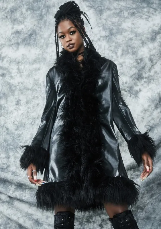 Total Eclipse Faux Fur Coat sold by Dolls Kill
