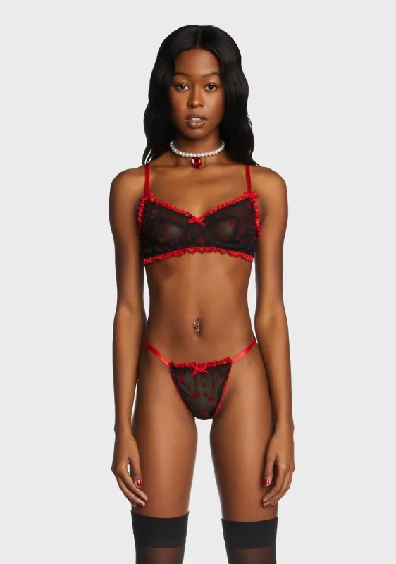 Midnight Feelin' Lovesick Mesh Bralette sold by Dolls Kill